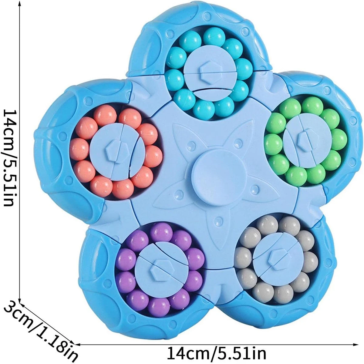 Ten sided rotating interactive magic bean puzzle flip, fingertip top decompression toy