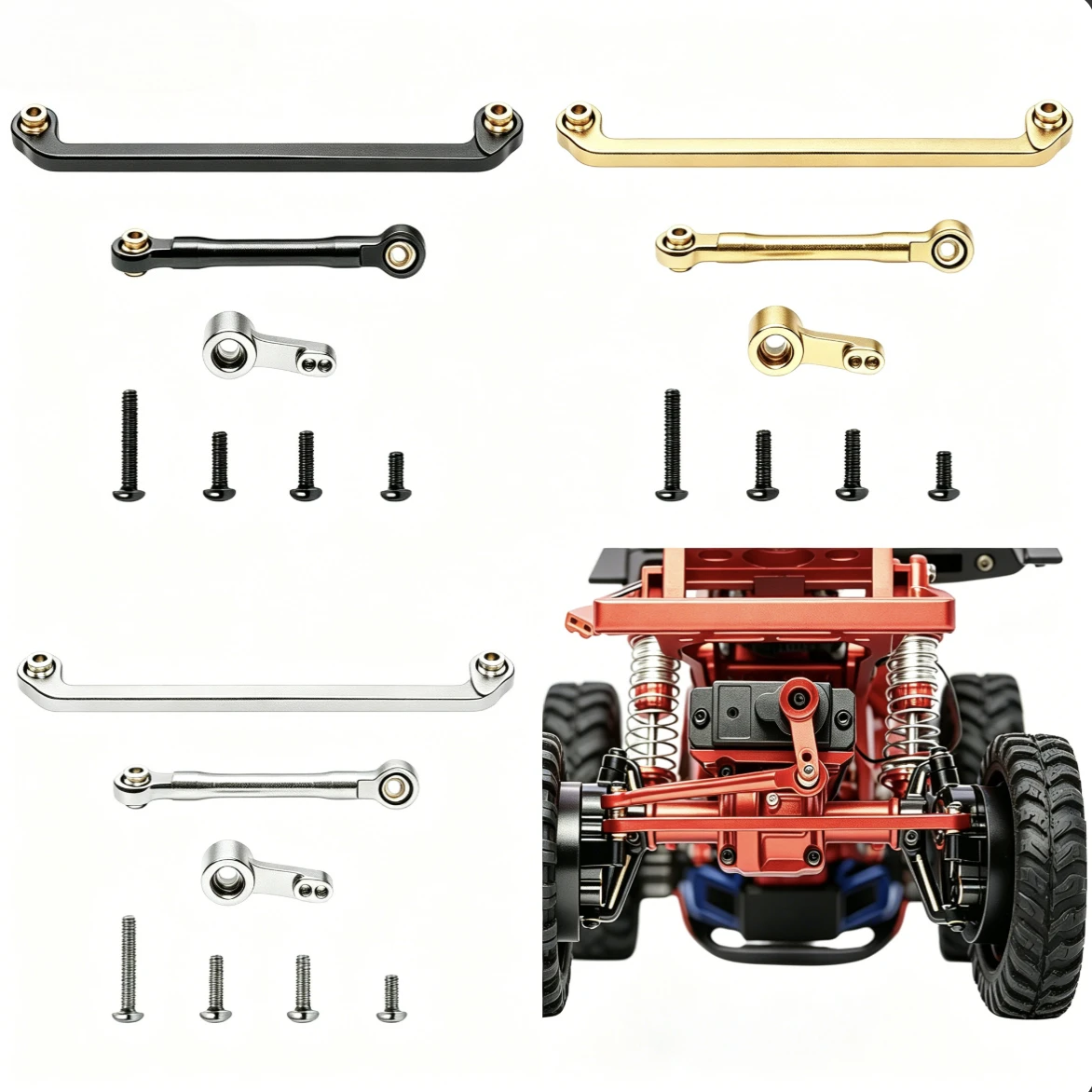 H18P Aluminium Vorderlenkgestänge-Set mit Servoarm für 1/18 MJX Hyper GO H18P RC Auto Metall-Upgrade OP Zubehörteil