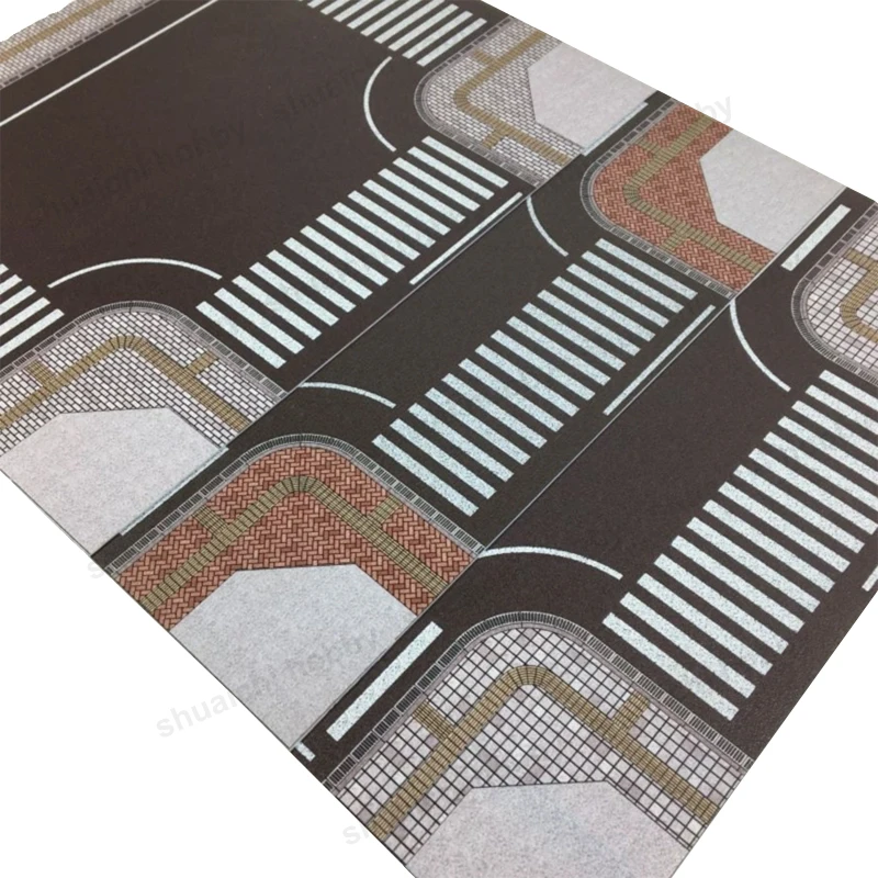 1 قطعة 1/64 مقياس نموذج لوحة الطريق ABS البلاستيك محاكاة الطريق السريع Crosswalk مسار مستقيم لطاولة الرمل لتقوم بها بنفسك بناء نموذج سيارة