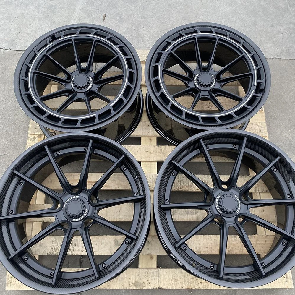Forged Pure Carbon Fiber Wheels Rims 16 17 18 19 20 21 22 Inch 2 Piece 5x120 Carbon Fibre Centerlock Wheel Hub