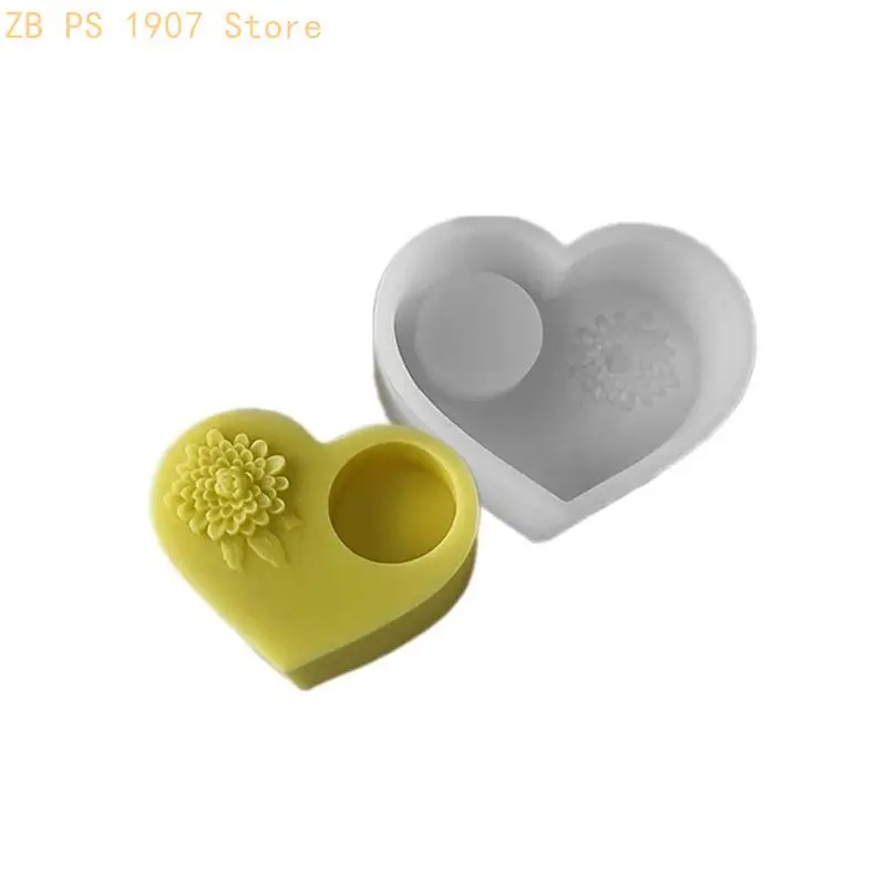 

Silicone Mould Plaster Cement Holder Mold Heart Base Jewelry Mould 55KA