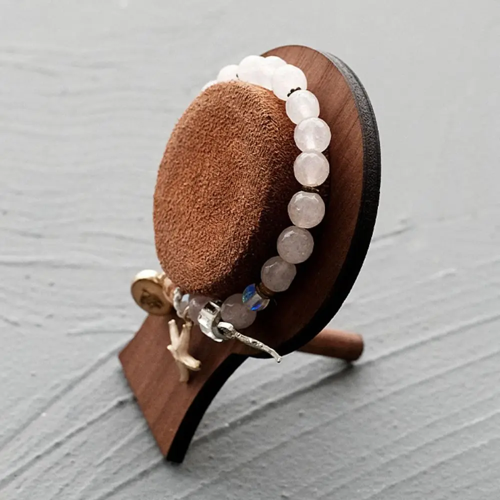 

Portable Wood Bracelet Tray Organizer Necklace Jewelry Display Stand Ornaments Storage Case Bracelet Display Rack Women