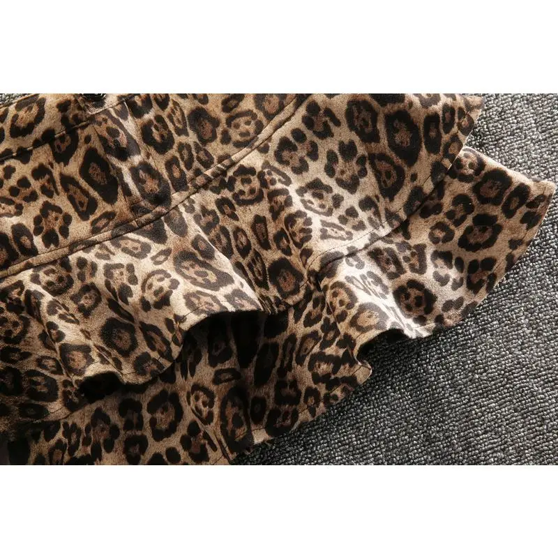 Sexy Leopard Print Pleated Skirt for Women Y2k Mini Skirt Harajuku Hot New Skirts for Women Fashion Short High Waist Hip Skirt