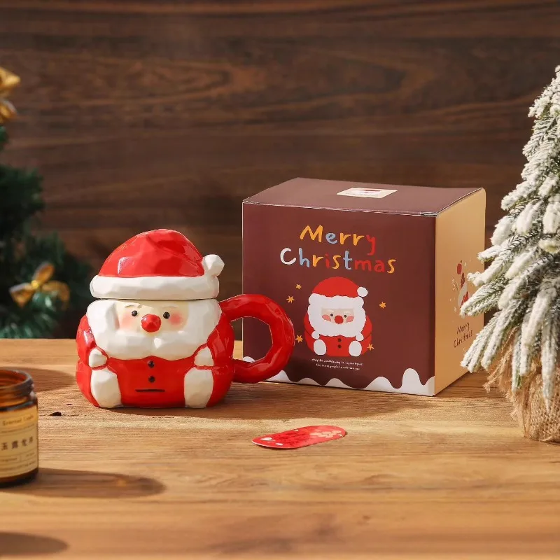 

New Ceramic Santa Claus Mug - Creative Cartoon Christmas Coffee Cup, Perfect Holiday Gift for Home Use Fun Festive Drinkware