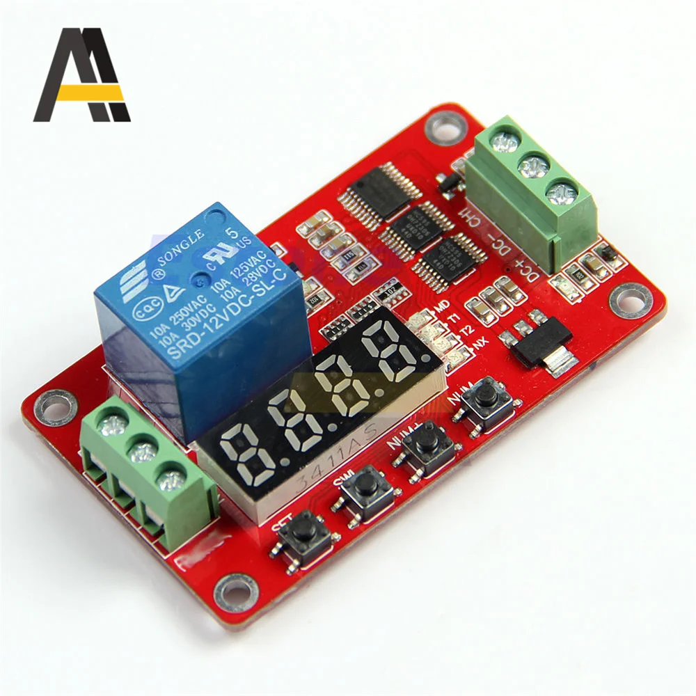 DC 5V 12V 24V 1 Channel Relay Module FRM01 Multifunction Relay Loop Delay Timer Switch Self-Locking Timing Board