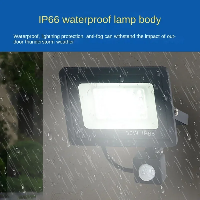 LED Floodlight 100W 50W 30W 20W 10W PIR Motion Sensor IP66 Waterproof LED 220V Hanging Exterior Outdoor Wall lamp Spotlight