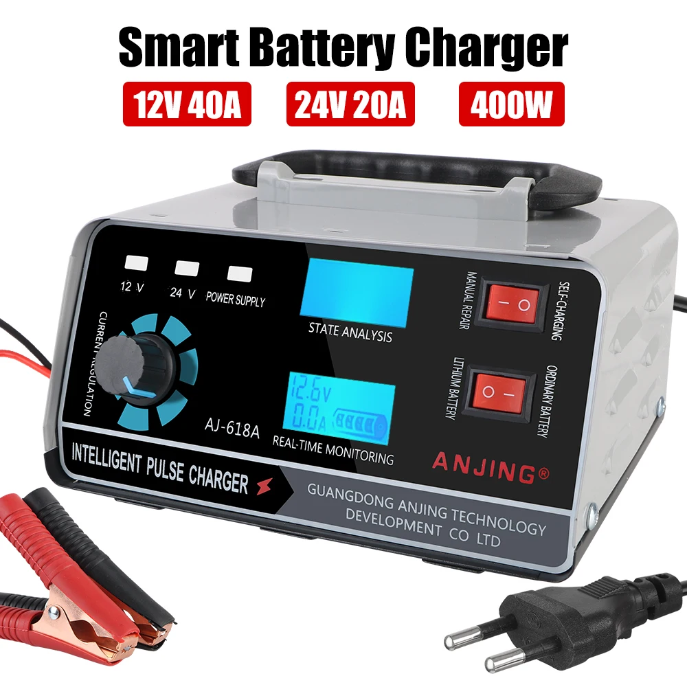 

Five-Stage Power Puls Repair Chargers Automatic Battery-chargers For Car Truck Boat Motorcycle Digital LCD Display