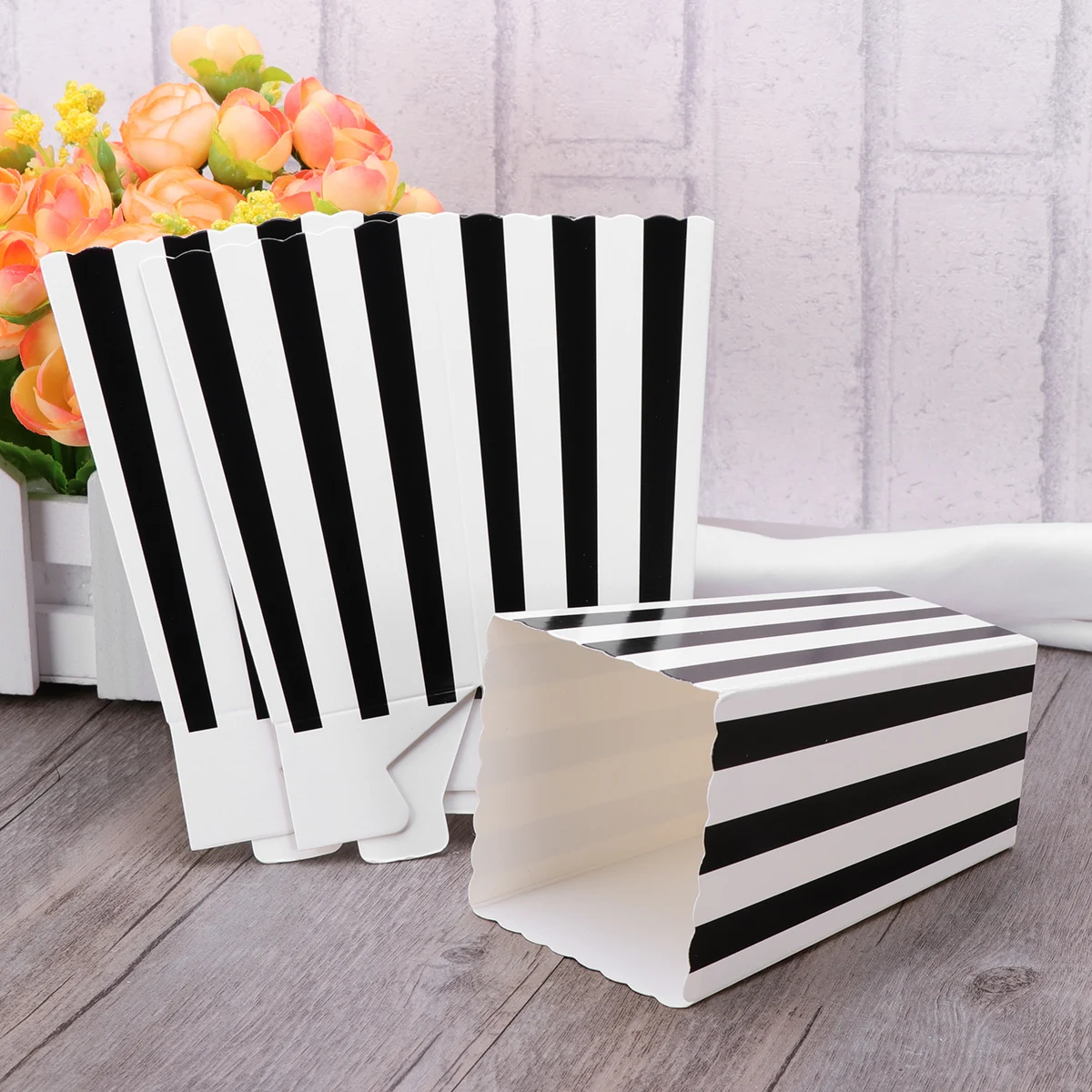 

48 Pcs Carton Bags Gift Party Disposable Bar Cartons Black Popcorn