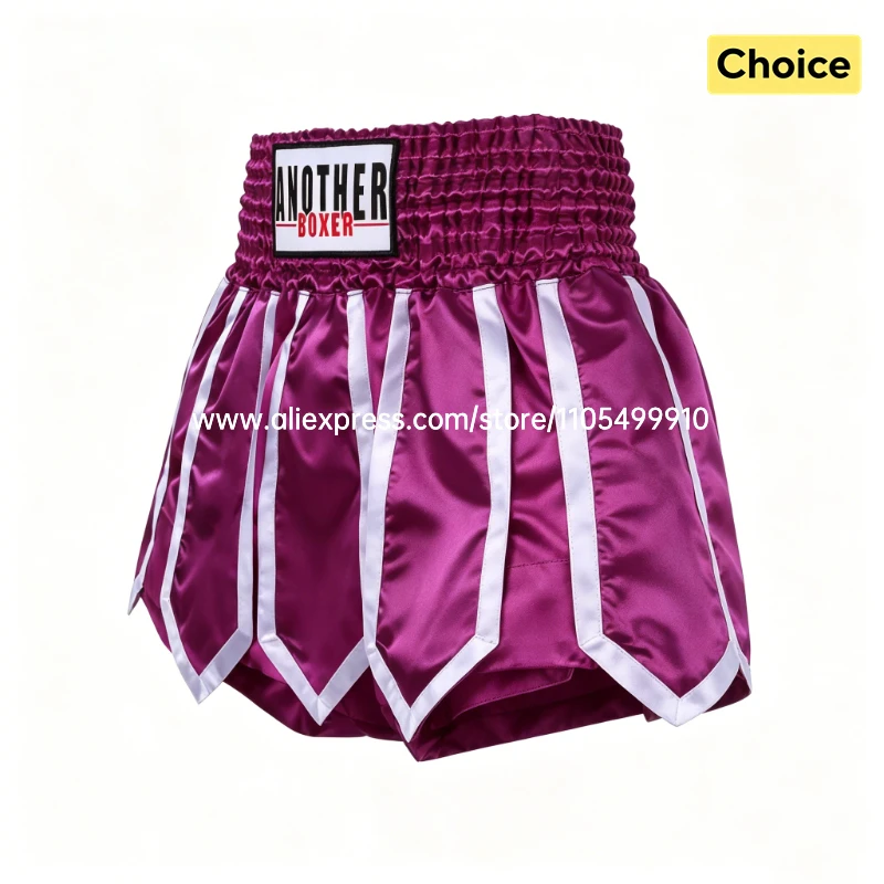 Kickbox-Shorts mit Lila Bändern Gladiator Muay Thai Boxshorts für Männer Frauen Kinder Kampfhosen MMA Kampfsport-Trainingskleidung