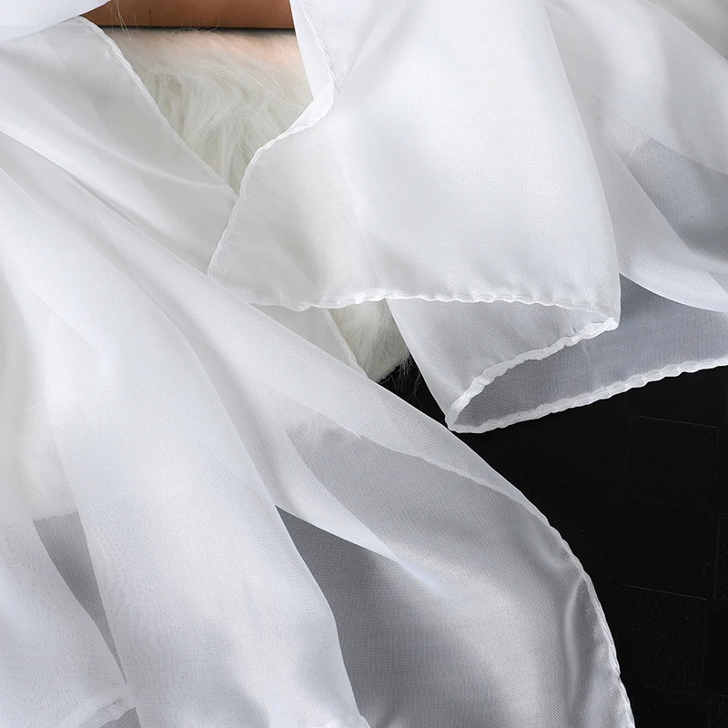 2023 neue Mode Sommer Frauen einfarbig Strand Schal Seide Schals Stirnband Weibliche Stirnband Wraps Sonnencreme Hijab Großhandel – Detail 19