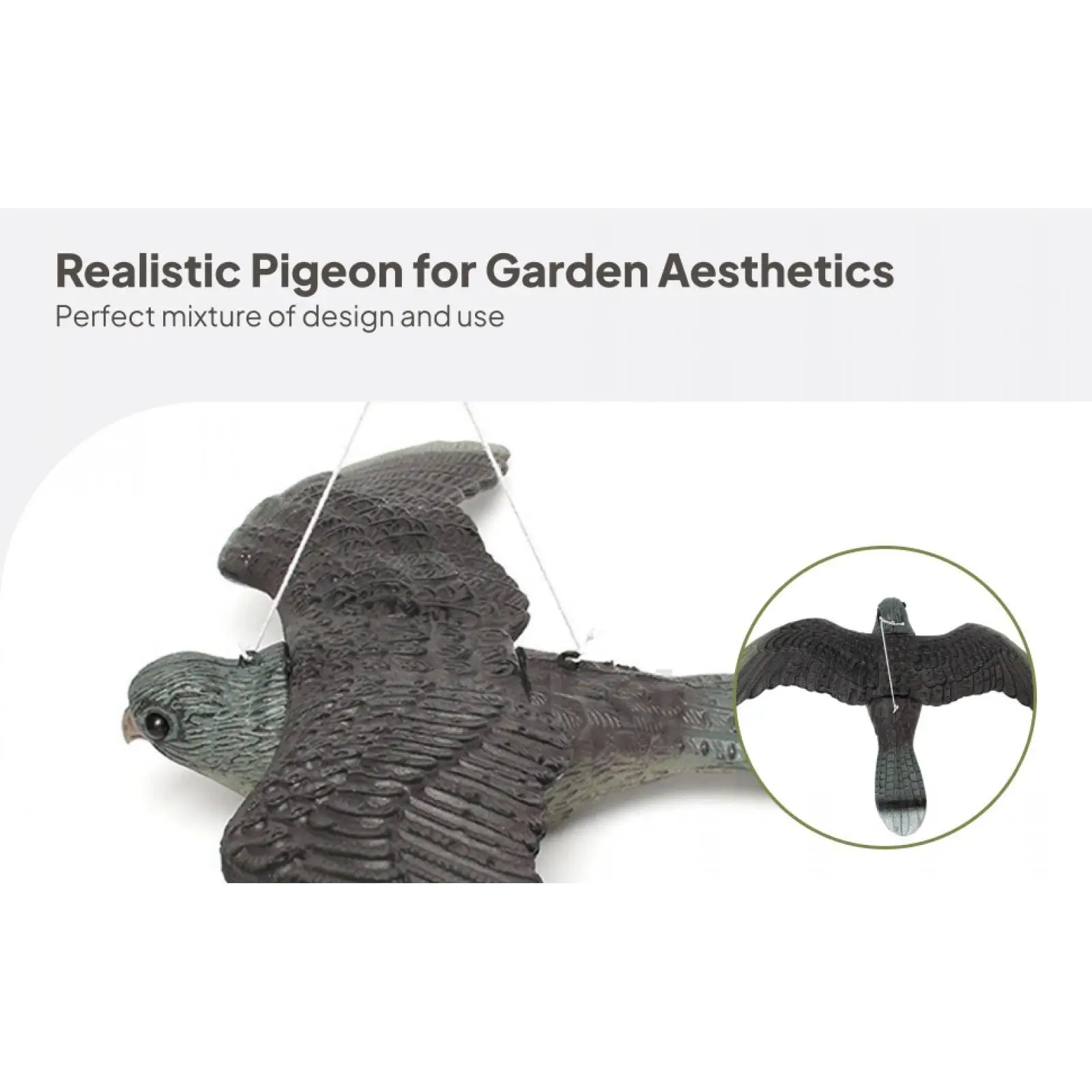 Realistic Hawk Scarecrow Plastic Bird Repellent Control Device for Home Garden Decoration