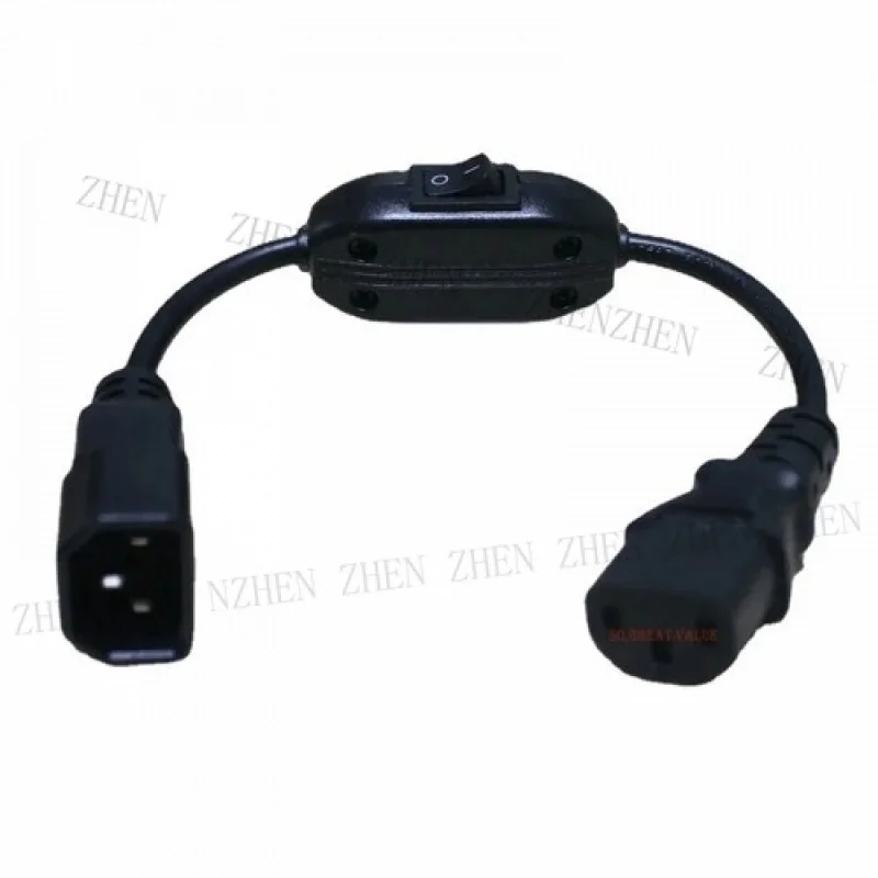 Y Y 3 Prong Male to Female UPS PDU for  AC Power Cable Cord with 10A 220 - 250V Switch
