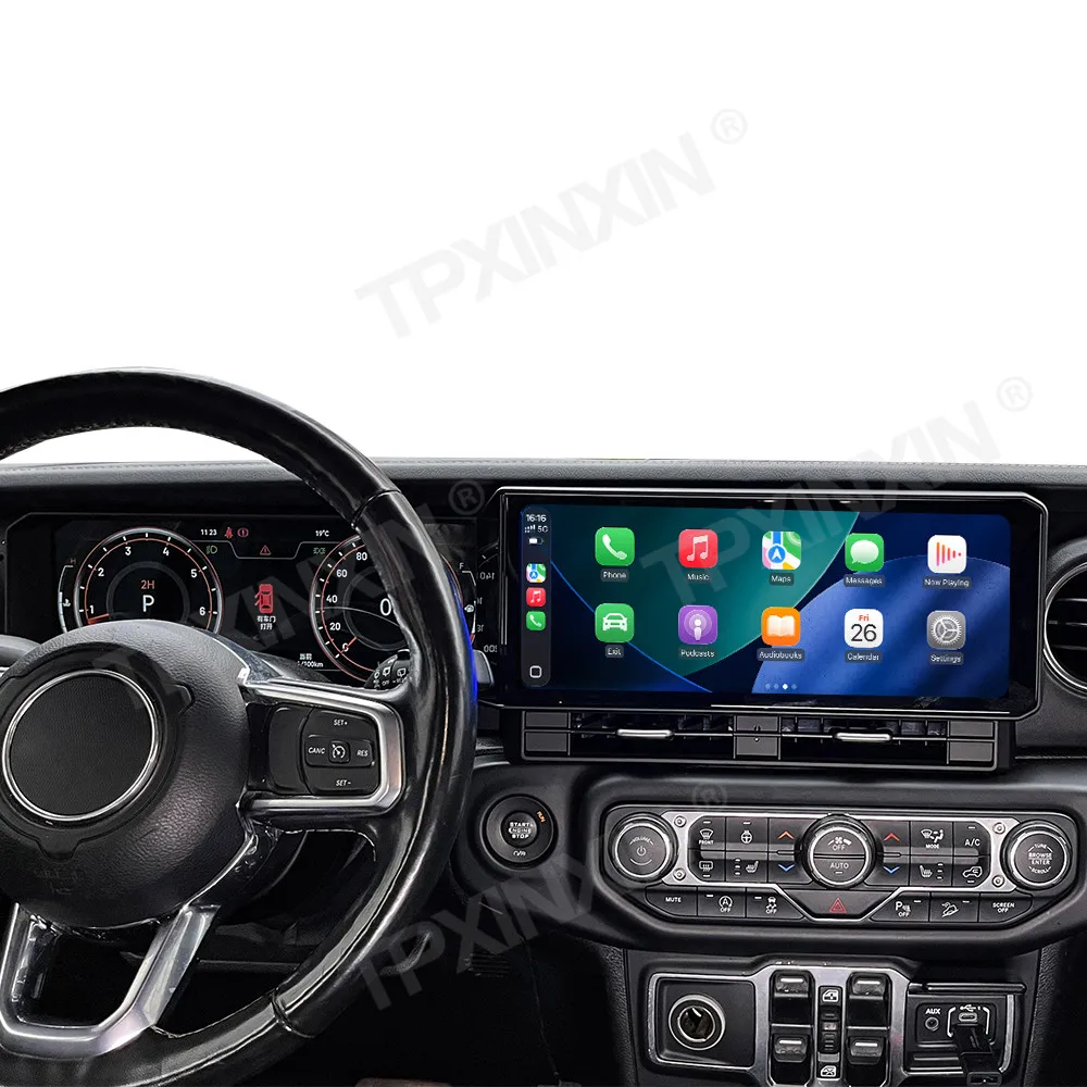 24.6 Inch Screen Car Radio For Jeep Wrangler 2018-2022 Android GPS Navigation Multimedia Video Stereo Receiver Head Unit