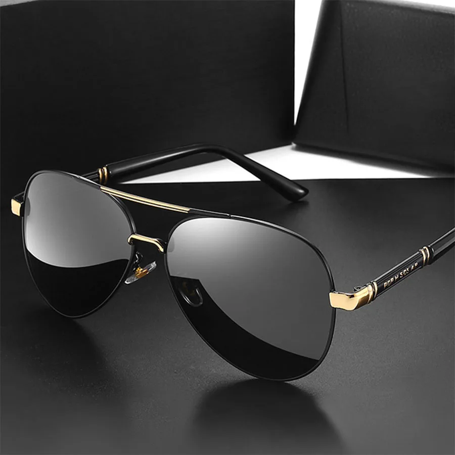 Neue Spring Leg Herren-Sonnenbrille für Outdoor und Autofahren, Sonnenschutz-Brille mit Antireflexbeschichtung im Froschaugen-Stil