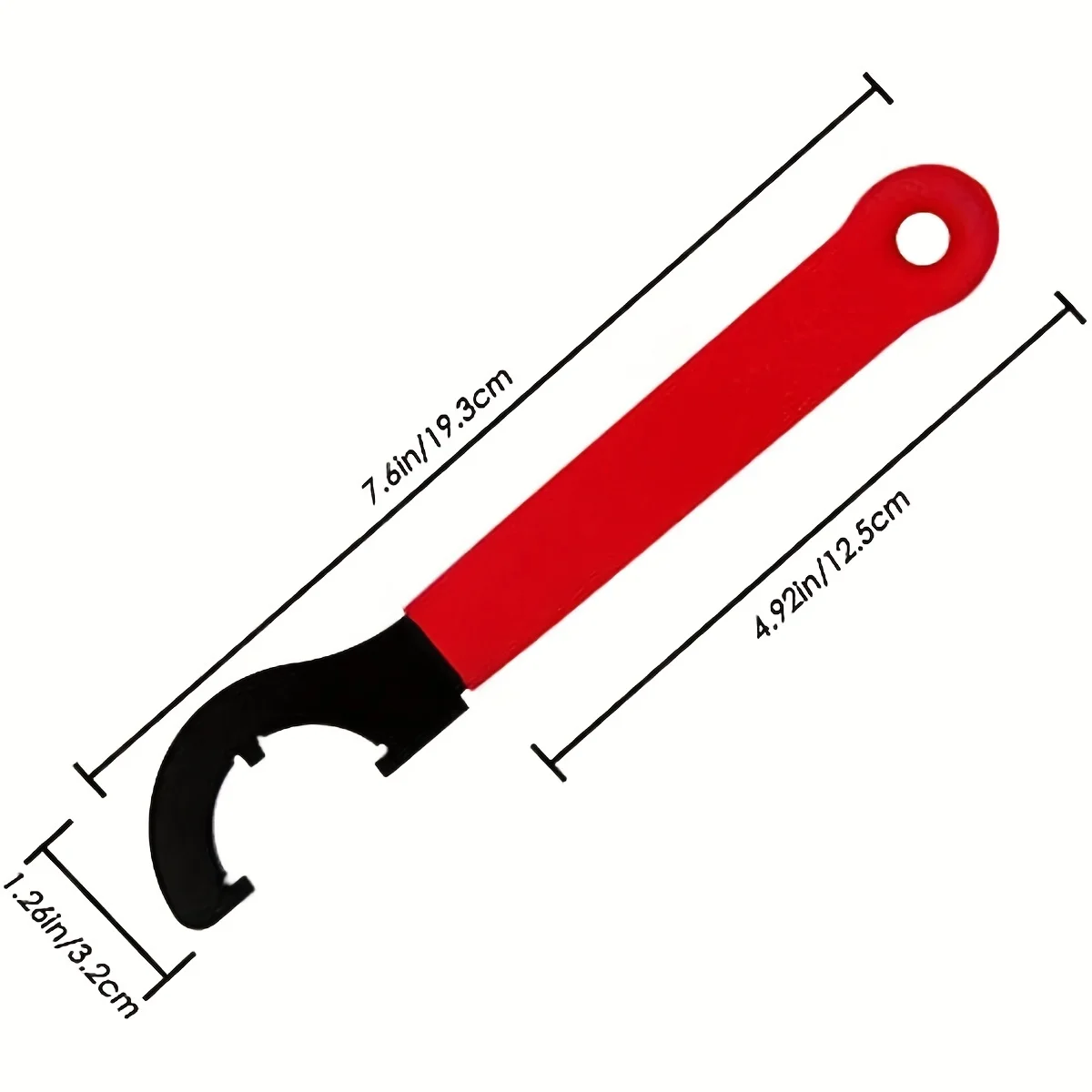 Anti Slip Handle Spanner Wrench Tool, Outer Diameter 1 1/4 Inches For Floor Pipes Fitting, Cars Walnut