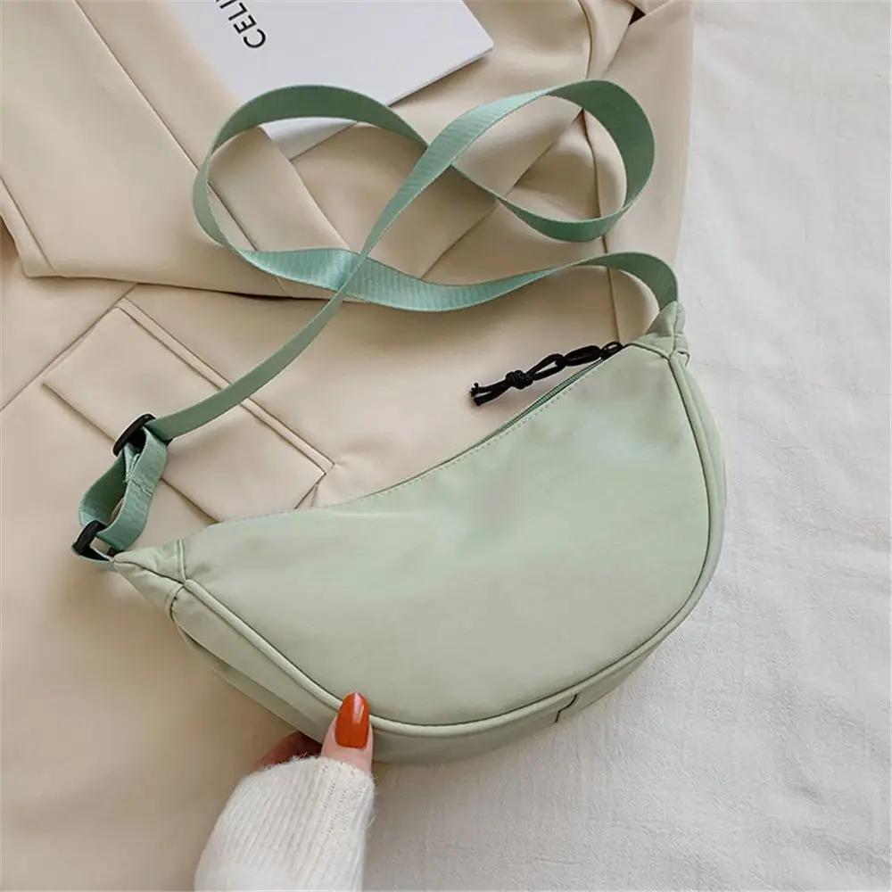 Orange Nylon Crossbody Bag For Women Fashion Portable Casual Hobos Chest Bag Underarm Bag Students Shoulder Cross Body Bag