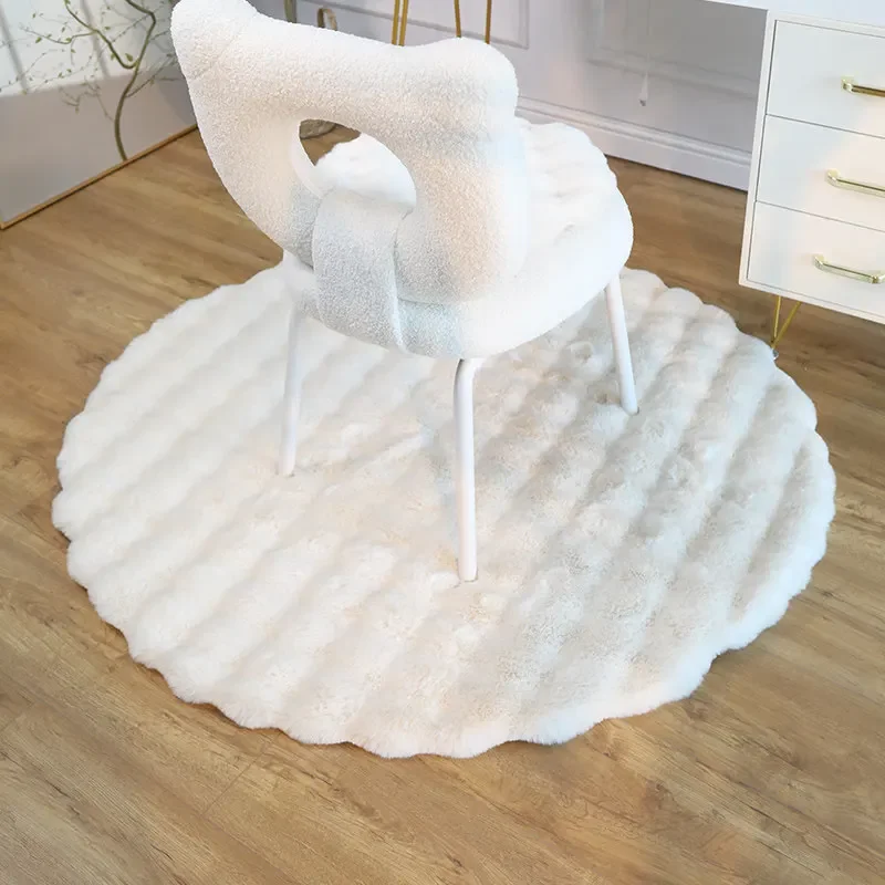 Bubble Velvet Carpet Round For Kids Bedroom Fluffy Soft Carpet Imitation Rabbit Fur Plush Rug Sofa Area Foot Mats Home Decor