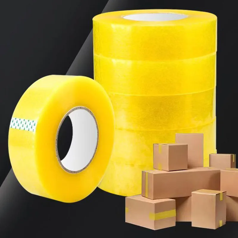 140M*45mm Packing Tape for Express Logistics Strong Adhesive Sealing Tape Transparent Yellow Box Tape for Office Home Warehouse