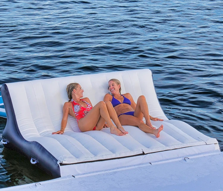 Hot-selling Inflatable Water Deck Chair Commercial Use Swimming Leisure Sofa Durable PVC Inflatable Water Island