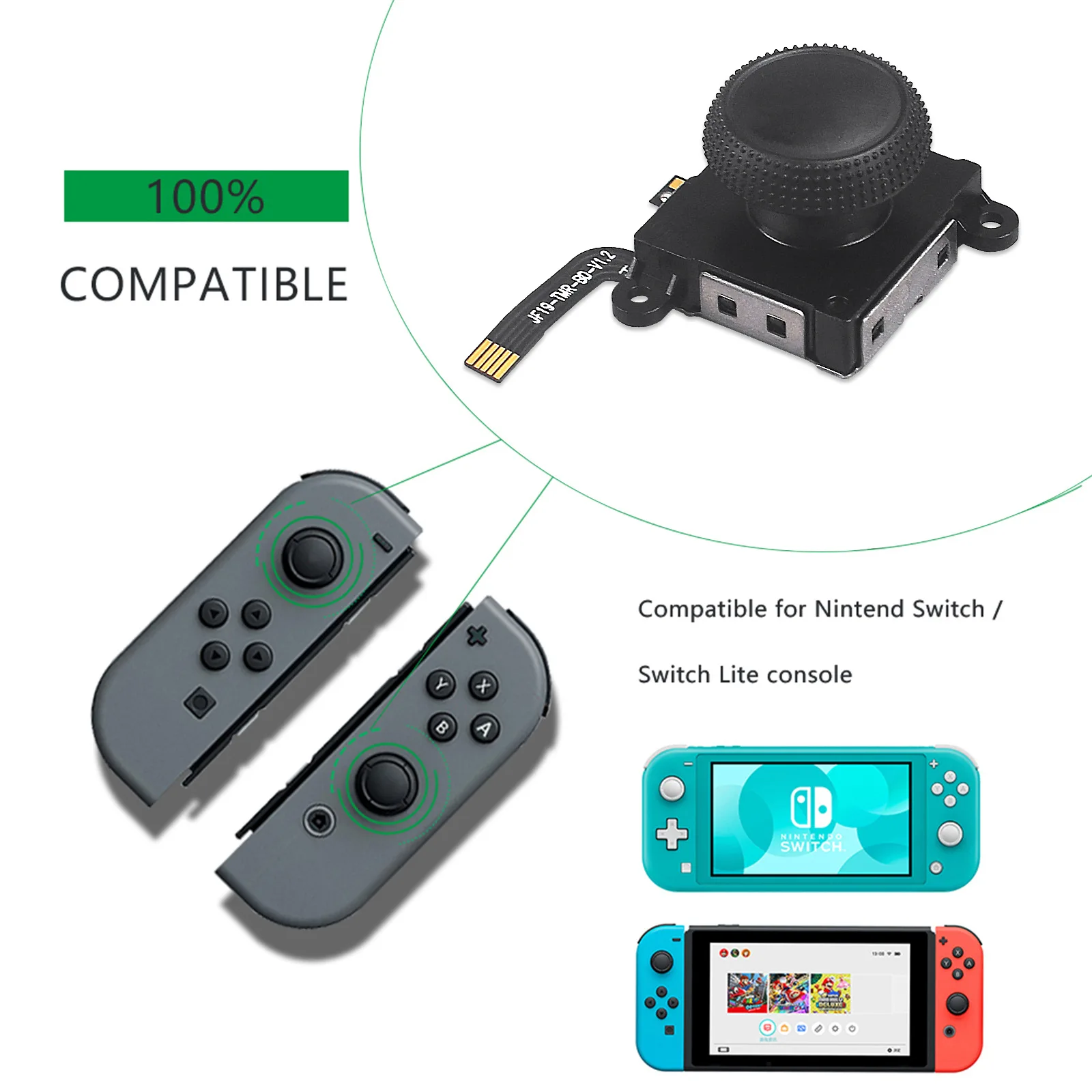 1-10 قطعة عصا التحكم في القاعة لاستبدال JoyCon لا الانجراف عصا الكهرومغناطيسية لـ NDS Swicth/OLED/Lite تحكم قاعة الروك