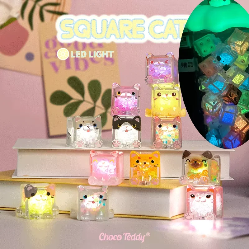 Blocs empilables chat amusant secouer veilleuse boîte aveugle à la mode cadeau créatif ornement atmosphère lumière noël jouet à la mode