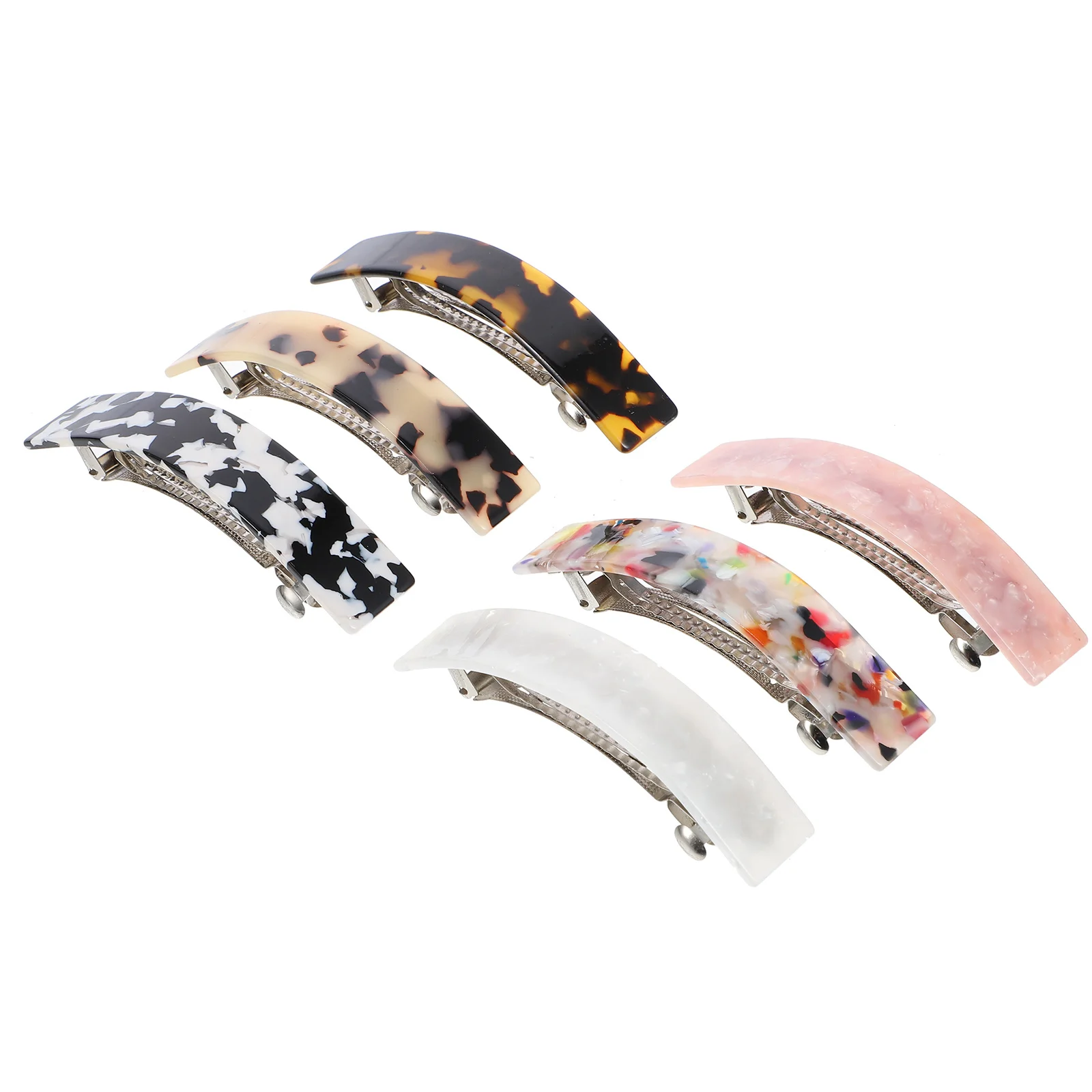 

6Pcs Hair Clips for Women Stylish Barrettes Acetate Hair Accessories Minimalist Design Secure Hold Section Styling Lightweight