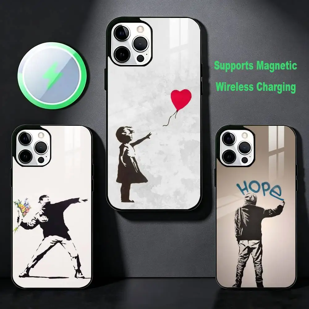 Artist  Graffiti Banksy-Y  Phone Case For iPhone 17,16,15,14,13,12,Plus,Pro,Max for Magsafe Magnetic Wireless Charging