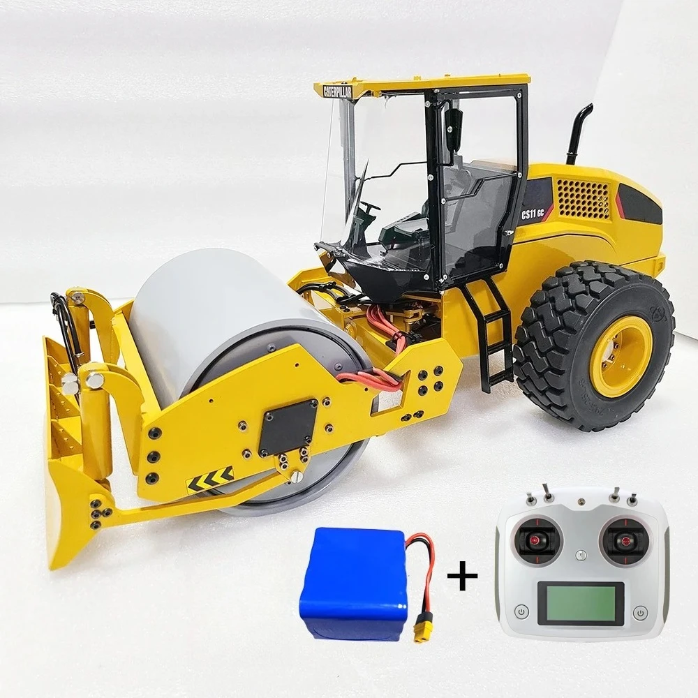 Remote Control Roller 1/12 CS11 Remote Control Hydraulic Roller Metal Model Engineering Remote Control Car Boy Toy