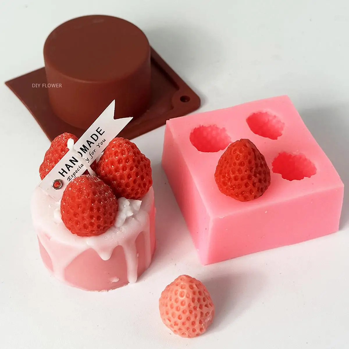 Fruit Strawberry Silicone Mould Fondant Chocolate Jelly Making Cake Tool Decoration Mold Oven Steam Available DIY Clay Resin Art