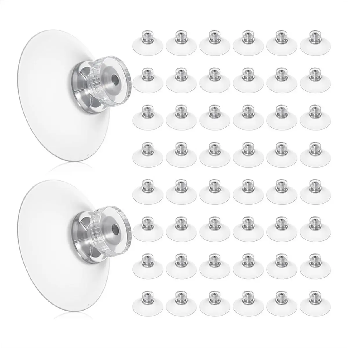 AA14 50 PCS Clear PVC Suction Cups with Screws Nut, 40 mm Strong Adhesive Sucker Pads for , Glass, Bathroom, Car