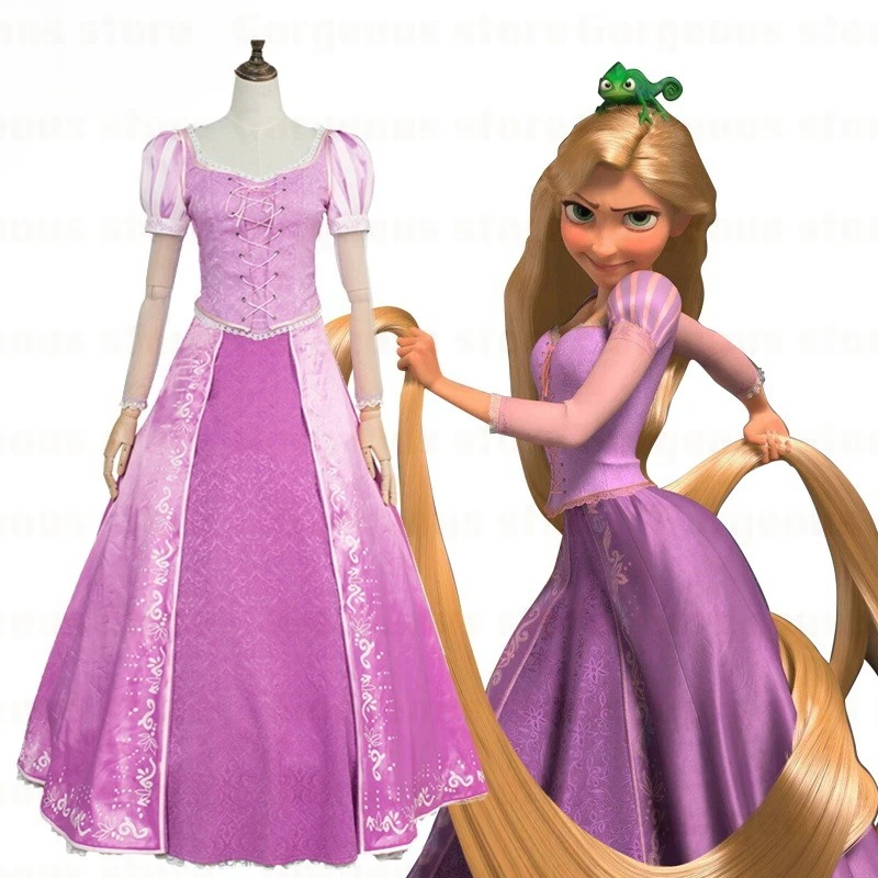 2026 Neuerscheinung Rapunzel Karnevalskostüm Cosplay Verkleidung Lila Prinzessinnen-Kostüm Kleid für Erwachsene Frauen