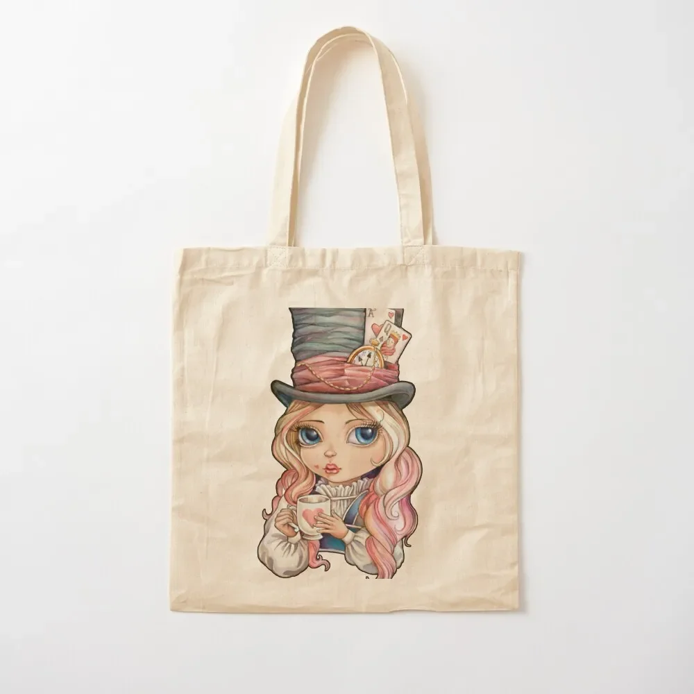 

Mad Hatter Alice Tote Bag shopper bag women canvas Women's bags sac pour femme shopper bag woman