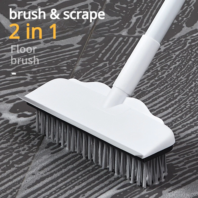 Bathroom Floor Brush Hard Brush Ground Brush Bathroom Floor Brush Scraping Two-in-One Long Handle Tile Cleaning Brush