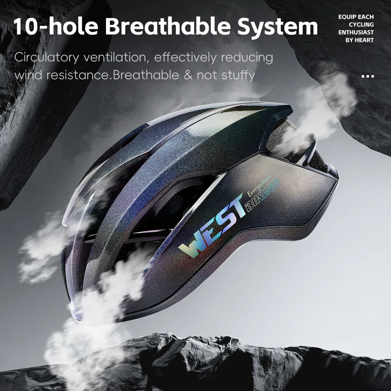 غرب ركوب الدراجات الهوائية خوذة الدراجات المتكاملة صب الرجال النساء خوذة رياضية آمنة قفل مغناطيسي مشبك خوذة الدراجة البخارية الطريق الجبلية #5