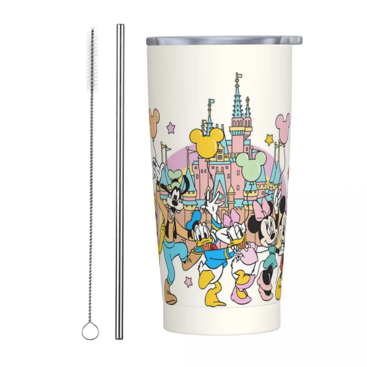 Minnie Mickey Mouse Cute Tumbler 20oz Donald Duck Cups Stainless Steel Vacuum Insulated Goofy Mug With Straw