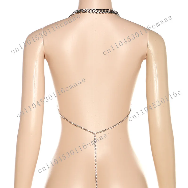 Новый дизайн 2024, летняя женская одежда, клубная одежда, горячие сексуальные женские топы на бретелях с цепочками