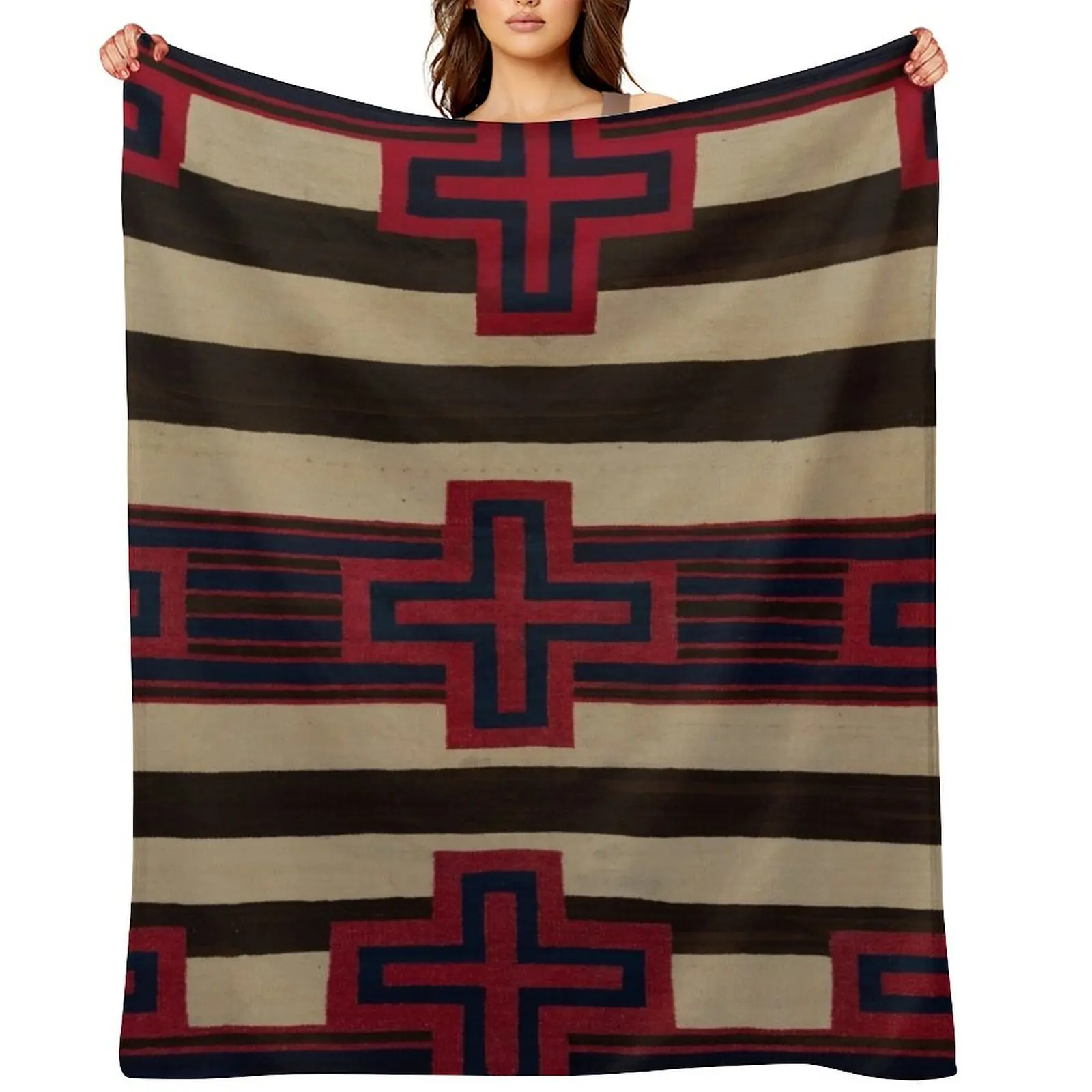 Indigenous Designs VI Chief's Blanket Navajo Weavings Throw Blanket Bed Large cosplay anime Thermal Blankets