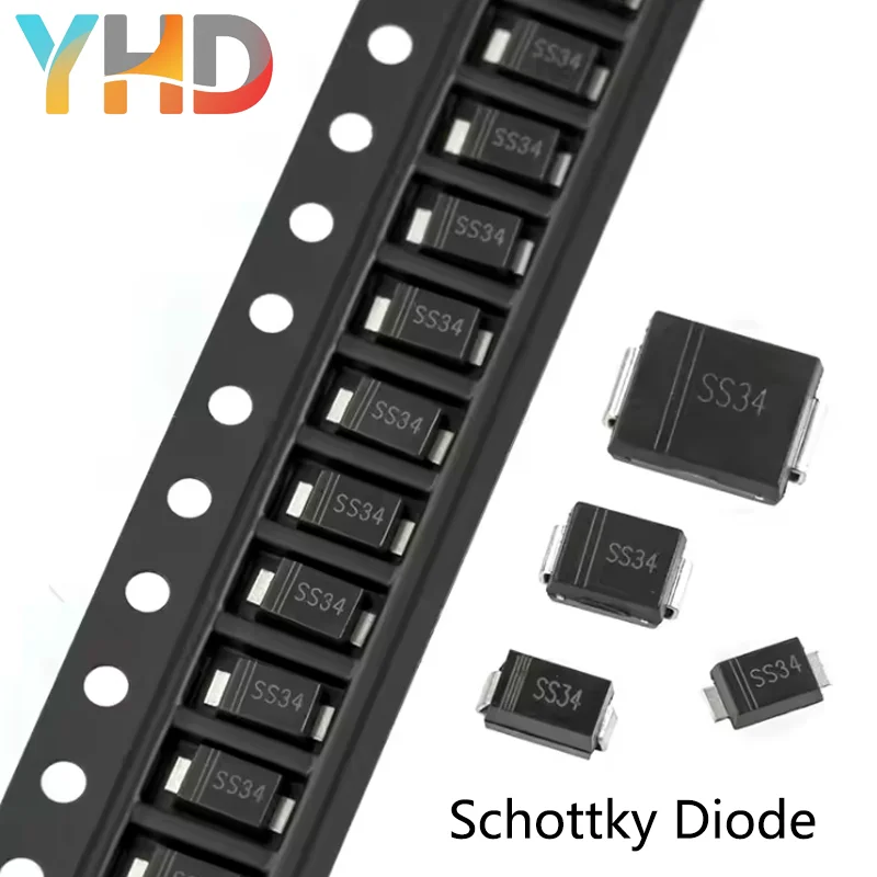 100PCS SS12 SS14 SS16 SS24 SS34 SS36 SS54 SMD Schottky Diode SS120 SR540 SR240 1N5817 1N5819 1N5822 1N5824 SMA SMAF SMB SMC