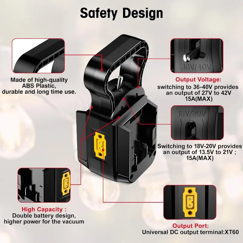 

Адаптер для аккумуляторов Milwaukee 18V M18 с двойным выходом напряжения, с предохранителями для радиоуправляемых машинок, игрушек, аксессуаров для электроинструментов