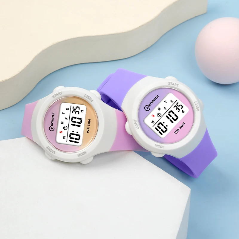 Relojes deportivos para niños, cronómetro con alarma, reloj Digital para niños y niñas, reloj de pulsera electrónico rosa resistente al agua hasta 30M para estudiantes