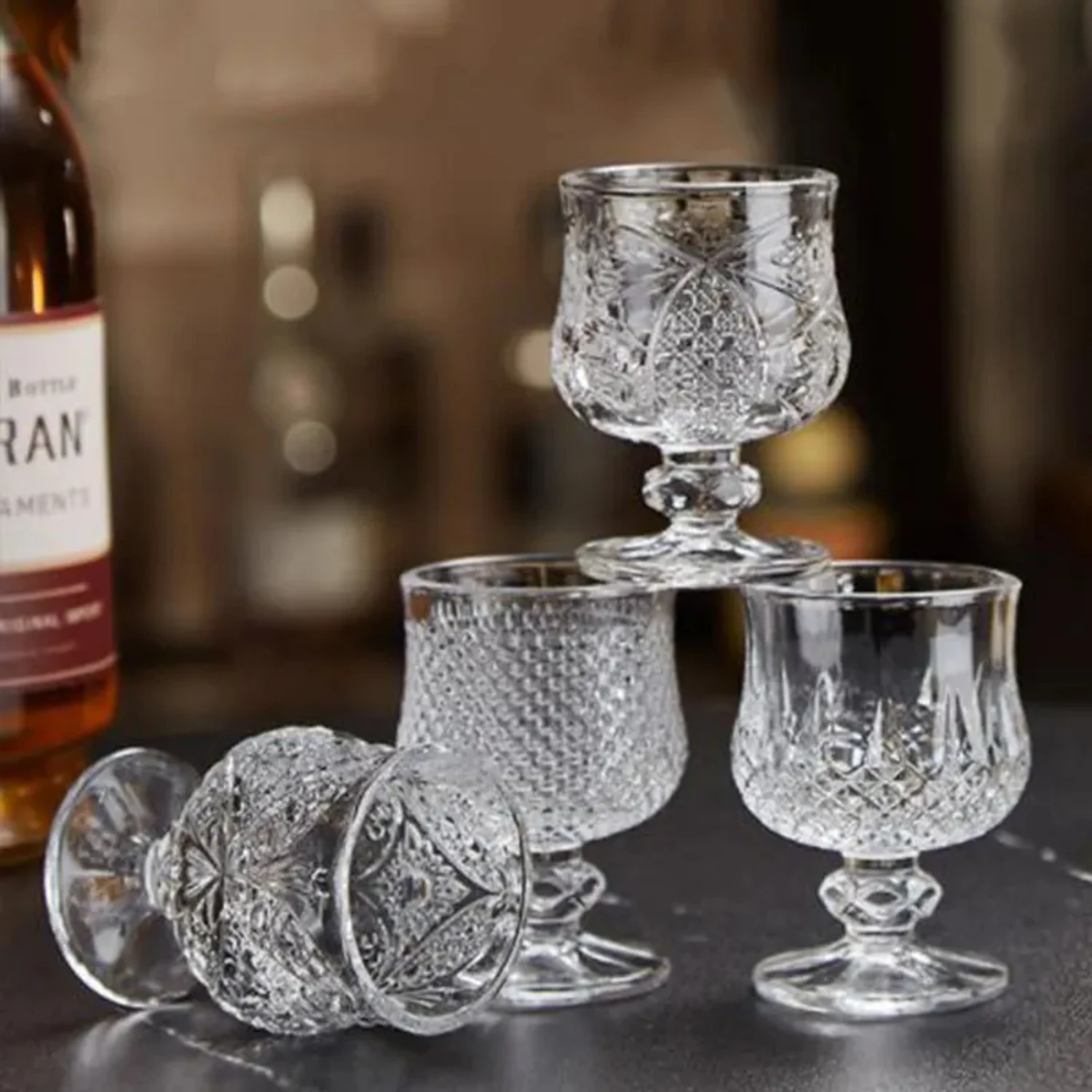 Elevate your at-home cocktail game with these stunning, exquisitely crafted crystal shot cups. Indulge in the luxury of sipping 