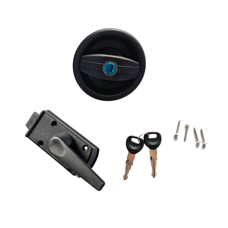 

1set Black Complete Door Lock With Barrel And 2keys Right Hand For Vecam Zadi Caravan Motorhome RV Camper Outdoor Accessories