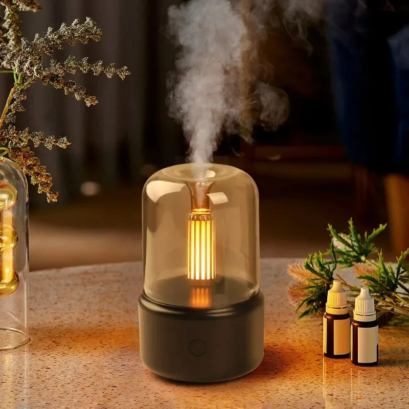 Aroma Diffuser Air Humidifier น้ํามันหอมระเหยน้ํามันหอมระเหย Luminous FOG Cooler สเปรย์บ้านห้องนอน Office Car Humidifier