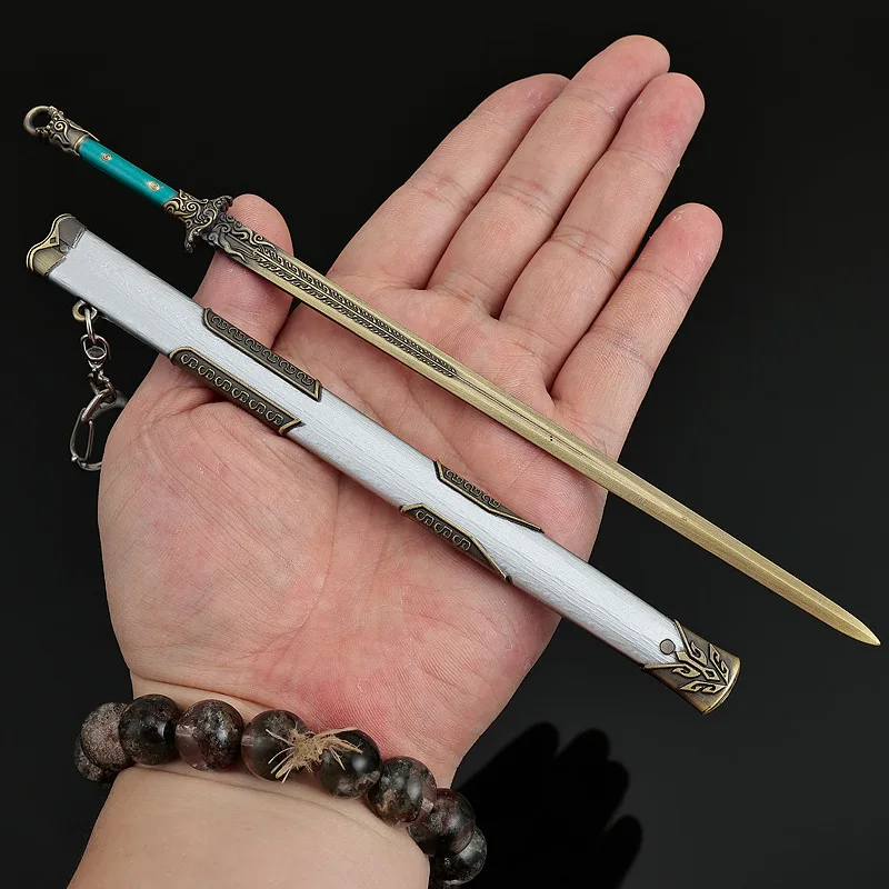 Periféricos para videojuegos Linjiang Xian, 22cm/8,66 pulgadas, modelo Xiao Yanqiu, espada de abeja verde, vaina de Metal, modelo de escritorio