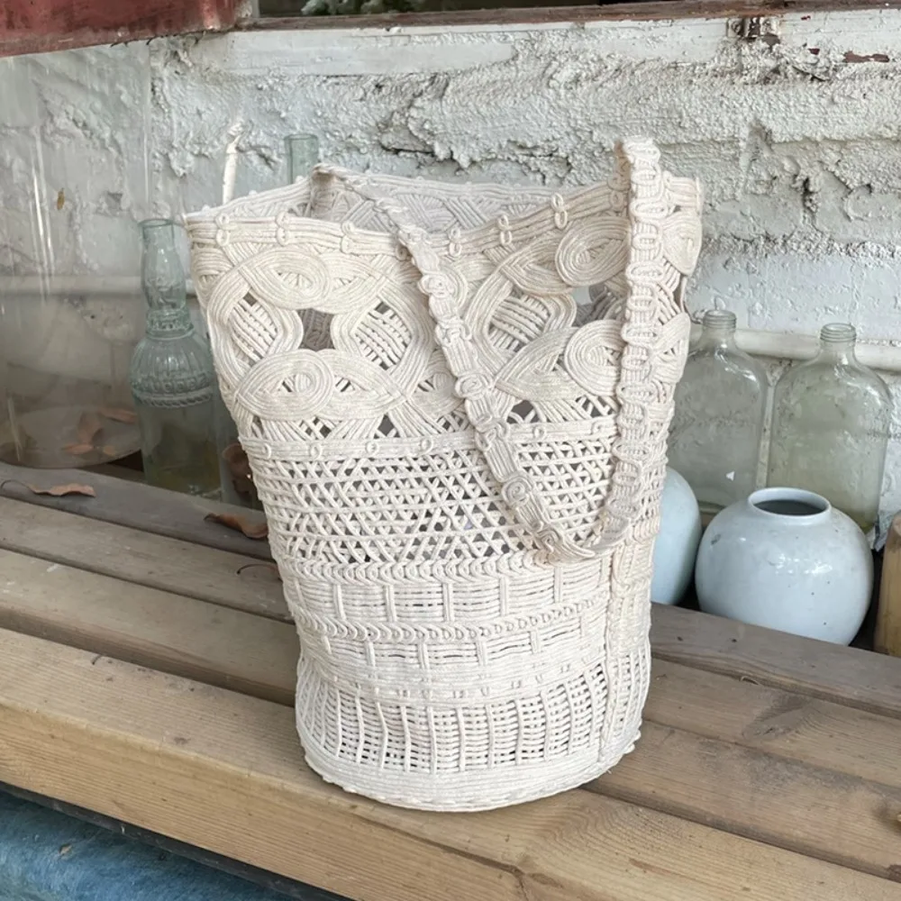 

Niche Design Literary Small Fresh Crochet Shoulder Bucket Bag Fashionable Versatile Advanced Simplicity High-end and Minimalist