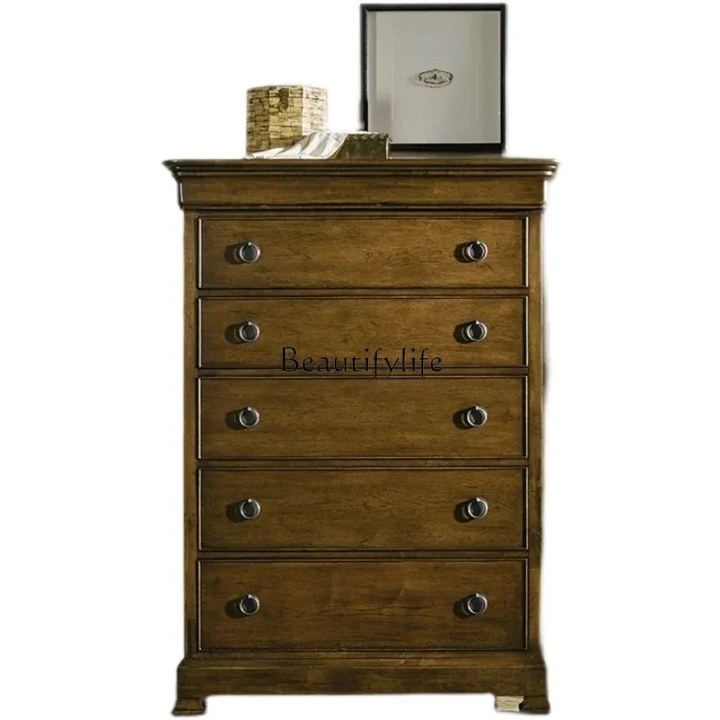 

04ld14American solid wood chest entrance living room locker storage large apartment customizable furniture