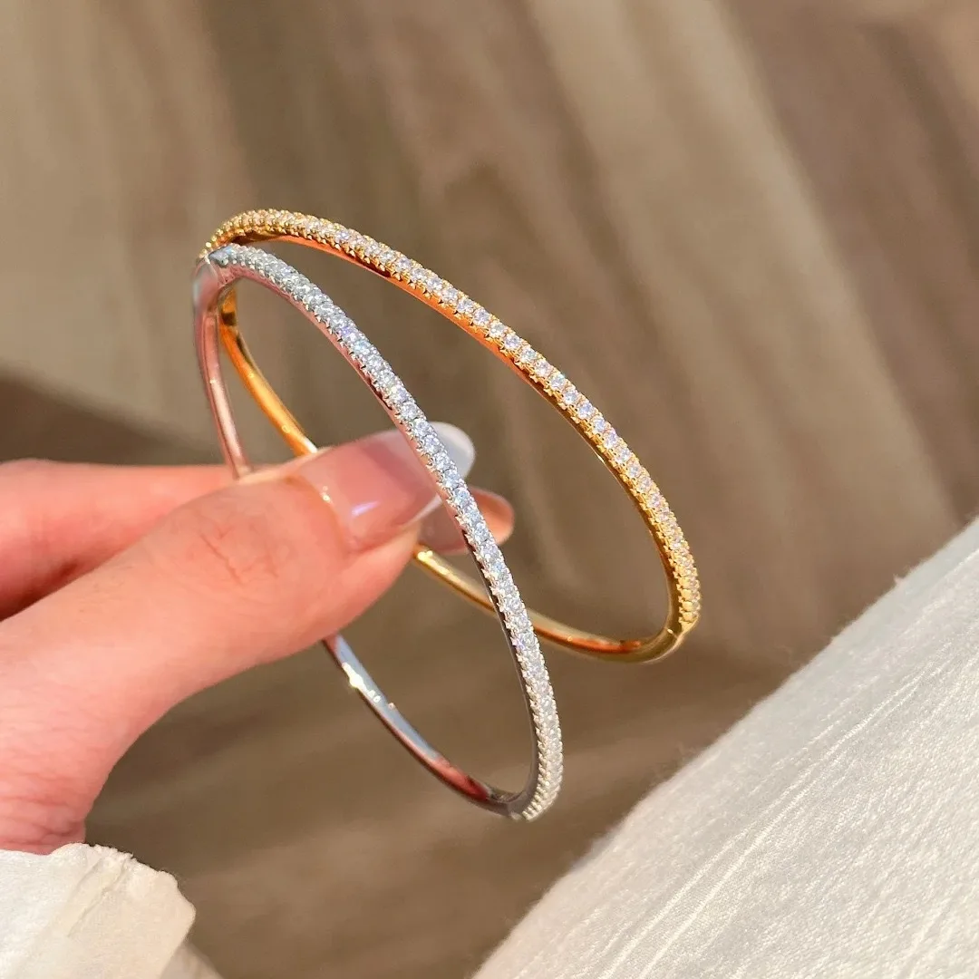 

2,5 мм все муассанитовые теннисные браслеты для женщин, роскошные сверкающие браслеты, подарок на свадьбу, день рождения, стерлинговое серебро 925 пробы, 18 К