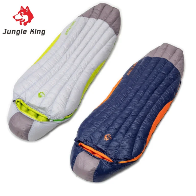 JUNGLEKING Ultraleichter Mumien-Schlafsack aus Entendaunen, Outdoor, Rucksackreisen, Camping, Wandern, Reisen, Frühling, Sommer, Herbst, Winter, tragbar