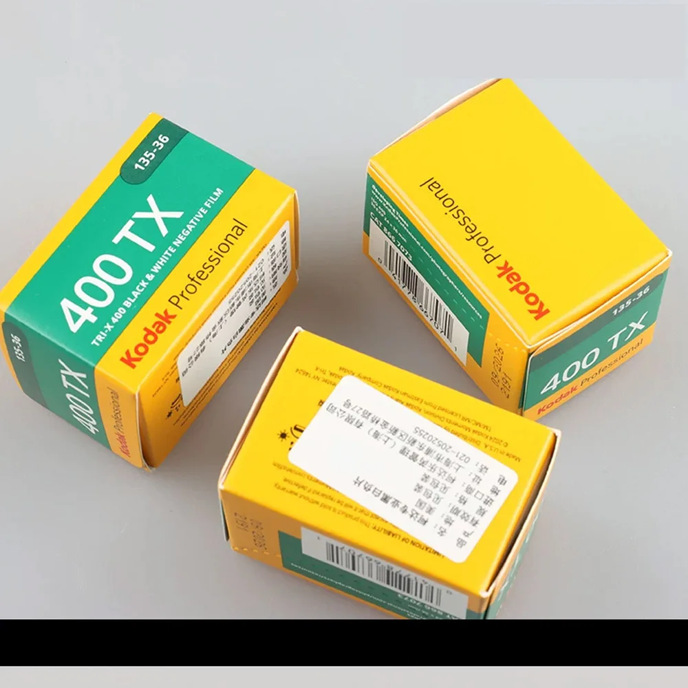 36EXP Kodak B&W TRI-X 400TX New Packaging 1-10 Rolls Negative Film 135 Film ISO400 Professional For Fujifilm Kodak Film Camera﻿