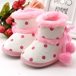 Baby Cotton-padded Booties Soft Anti-skidding Lace-up Girls Shoes for 0-18 Months Infant Supplies Velvet for Warm Keeping